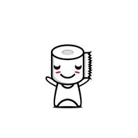rolo de papel higiênico fofo sorrindo engraçado. ilustração em vetor plana personagem de desenho animado, isolada no fundo branco