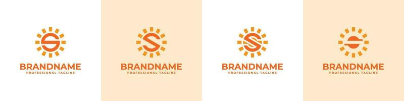 carta s Sol logotipo definir, adequado para o negócio relacionado para solar com s inicial vetor