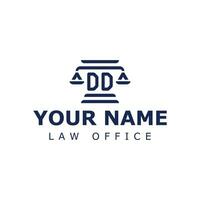 carta dd legal logotipo, adequado para advogado, jurídico, ou justiça com d iniciais vetor