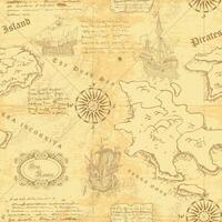 a antigo náutico mapa do a mar rotas vetor