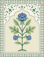 tradicional indiano Mughal plantar ilustração. vetor