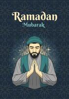 islâmico cumprimento cartão, Ramadã modelo. Ramadã mubarak. poster, meios de comunicação bandeira. vetor