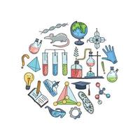 esboçado ciência química elementos forma círculo ilustração química esboço ciência física biologia vetor