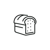 pão linha ícone isolado em branco fundo vetor