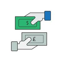 ilustração vetorial gráfico de moeda de troca, dólar por libra, vetor