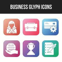 Conjunto de 6 ícones de negócios para uso pessoal e comercial. vetor