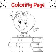 coloração página escola suprimentos para crianças vetor