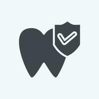 ícone dental seguro. relacionado para finança símbolo. glifo estilo. simples Projeto editável. simples ilustração vetor
