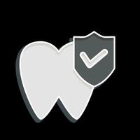 ícone dental seguro. relacionado para finança símbolo. lustroso estilo. simples Projeto editável. simples ilustração vetor
