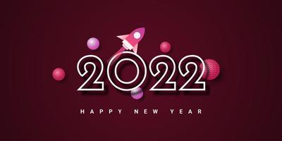 2022 design de modelo de ilustração de feliz ano novo vetor