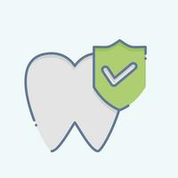 ícone dental seguro. relacionado para finança símbolo. rabisco estilo. simples Projeto editável. simples ilustração vetor