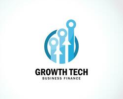 crescimento tecnologia logotipo criativo o negócio financeiro seta Projeto rede gráfico vetor
