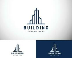 construção logotipo criativo linha Horizonte cidade real Estado construir vetor