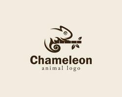 camaleão logotipo criativo arte Projeto vetor animal cabeça desenhando