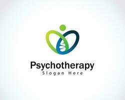 psicoterapia logotipo criativo gen biologia pessoas saúde clínica vetor