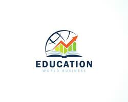 Educação logotipo crescimento o negócio mundo logotipo Projeto conceito financeiro vetor