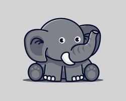 elefante sentado ilustração de ícones em vetor bonito dos desenhos animados. conceito de vetor de ícones de natureza animal, estilo cartoon plana