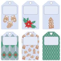 conjunto de etiquetas de Natal. para decoração de compras ou presentes. com um lugar para a inscrição vetor