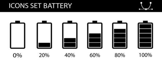 conjunto de ícones lineares de carregamento de bateria. indicadores de nível de bateria. carga baixa, média e alta. símbolos de contorno de linha fina. ilustrações de contorno de vetor isolado. traço editável