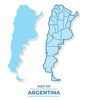 vetor Argentina mapa conjunto simples plano e esboço estilo ilustração
