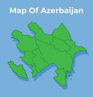 detalhado mapa do Azerbaijão país dentro verde vetor ilustração