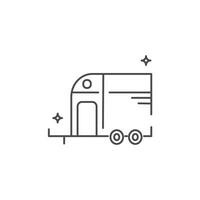 cavalo reboque ícone dentro plano estilo. vetor ícone ilustração Projeto. esboço símbolo. caravana para concorrência viaja doodle.