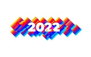 número do ano novo 2022 em fundo de traçados de pincel de cor abstrata colorida. feliz ano novo fundo colorido de 2022. eps10 de ilustração vetorial. vetor