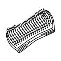 ícone de escova de desembaraçamento de animais de estimação. doodle desenhado à mão ou estilo de ícone de contorno vetor