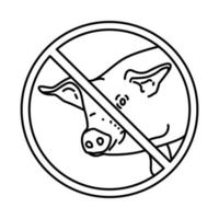 ícone de alimentos proibidos. doodle desenhado à mão ou estilo de ícone de contorno vetor