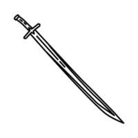 Ícone histórico da espada mehmed 2. doodle desenhado à mão ou estilo de ícone de contorno vetor