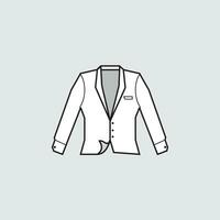 vetor ilustração - à moda profissional branco smoking roupas para o negócio - plano silhueta estilo