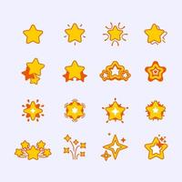 conjunto de ícones de estrelas planas vetor