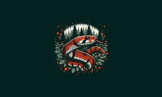 vermelho serpente em floresta vetor ilustração obra de arte Projeto