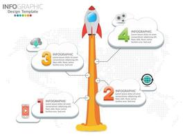 faixa de opções do estilo 3d de infográfico de cronograma de negócios. vetor