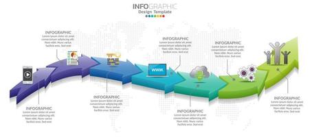 faixa de opções do estilo 3d de infográfico de cronograma de negócios. vetor