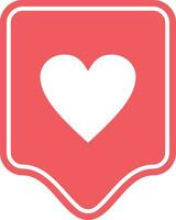 ícone de coração rosa vetor