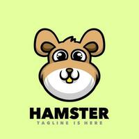 fofa hamster cabeça mascote desenho animado vetor