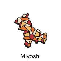 mapa do miyoshi vetor Projeto modelo, nacional fronteiras e importante cidades ilustração