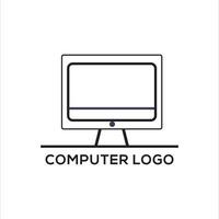 design de logotipo de computador vetor