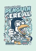 caixa de cereal de pinguim vetor