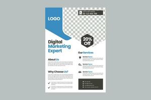 corporativo negócios, digital marketing agência folheto folheto projeto, cobrir moderno disposição, anual relatório, poster, folheto dentro a4 modelo vetor