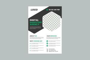 corporativo negócios, digital marketing agência folheto folheto projeto, cobrir moderno disposição, anual relatório, poster, folheto dentro a4 modelo vetor