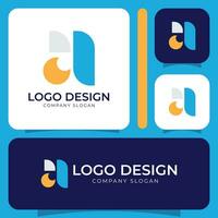 logotipo Projeto com uma carta uma e uma quadrado vetor