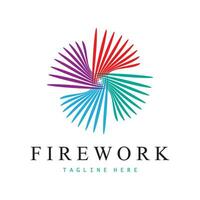 modelo de vetor de design de logotipo de fogos de artifício