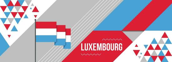 Luxemburgo nacional ou independência dia bandeira Projeto para país celebração. bandeira do Luxemburgo com moderno retro Projeto e abstrato geométrico ícones. vetor ilustração