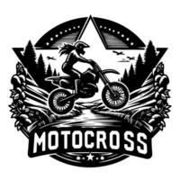 motocross supermoto esporte corrida vintage ilustração arte. logotipo motocross vetor