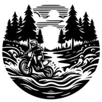 motocross supermoto esporte corrida vintage ilustração arte. logotipo motocross vetor