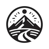 minimalista montanha logotipo em uma branco fundo vetor
