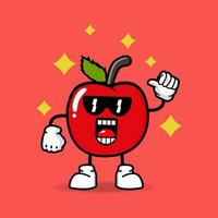 fofa maçã desenho animado mascote personagem vetor