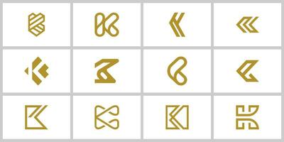 abstrato coleção luxo inicial carta k logotipo Projeto vetor